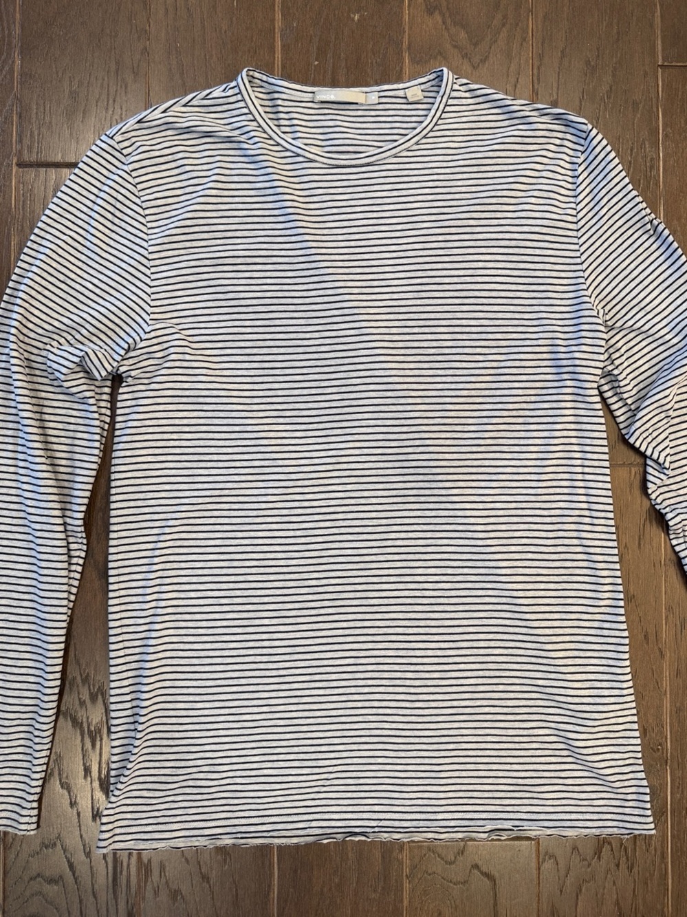 Vince Striped Pima Cotton Long Sleeve Tee